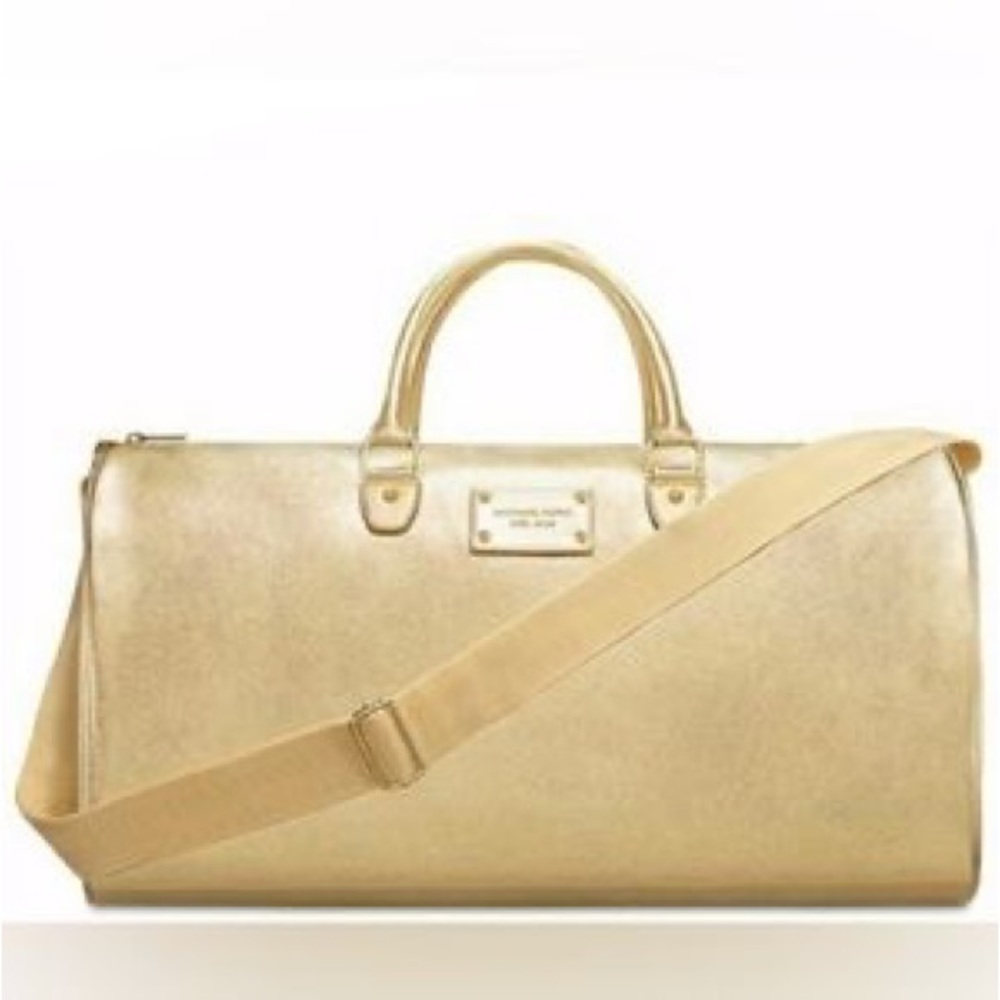 EUC Michael Kors Metallic Gold ‘Glam in the Go’ Duffle Bag